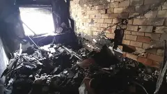 Fotograf&iacute;a del incendio en Carlos III el Noble de Tudela. Foto Polic&iacute;a Local