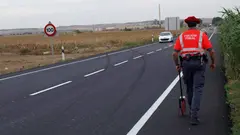 Policia Foral en un atestado de tr&aacute;fico