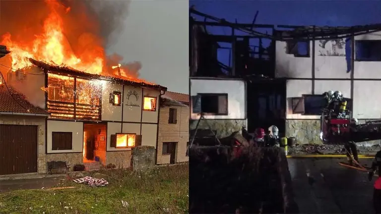 Incendio en la Casa Rural Alcoholera de Valtierra