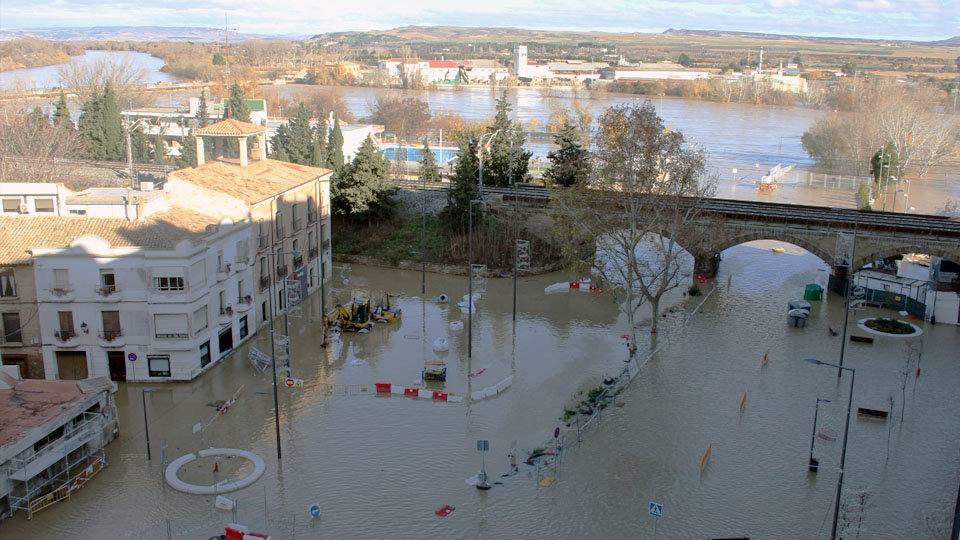 Crecida del Río Ebro en Tudela 12dic2021