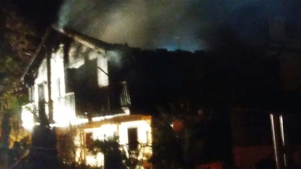 Incendio de vivienda en Cascante. Foto Bomberos