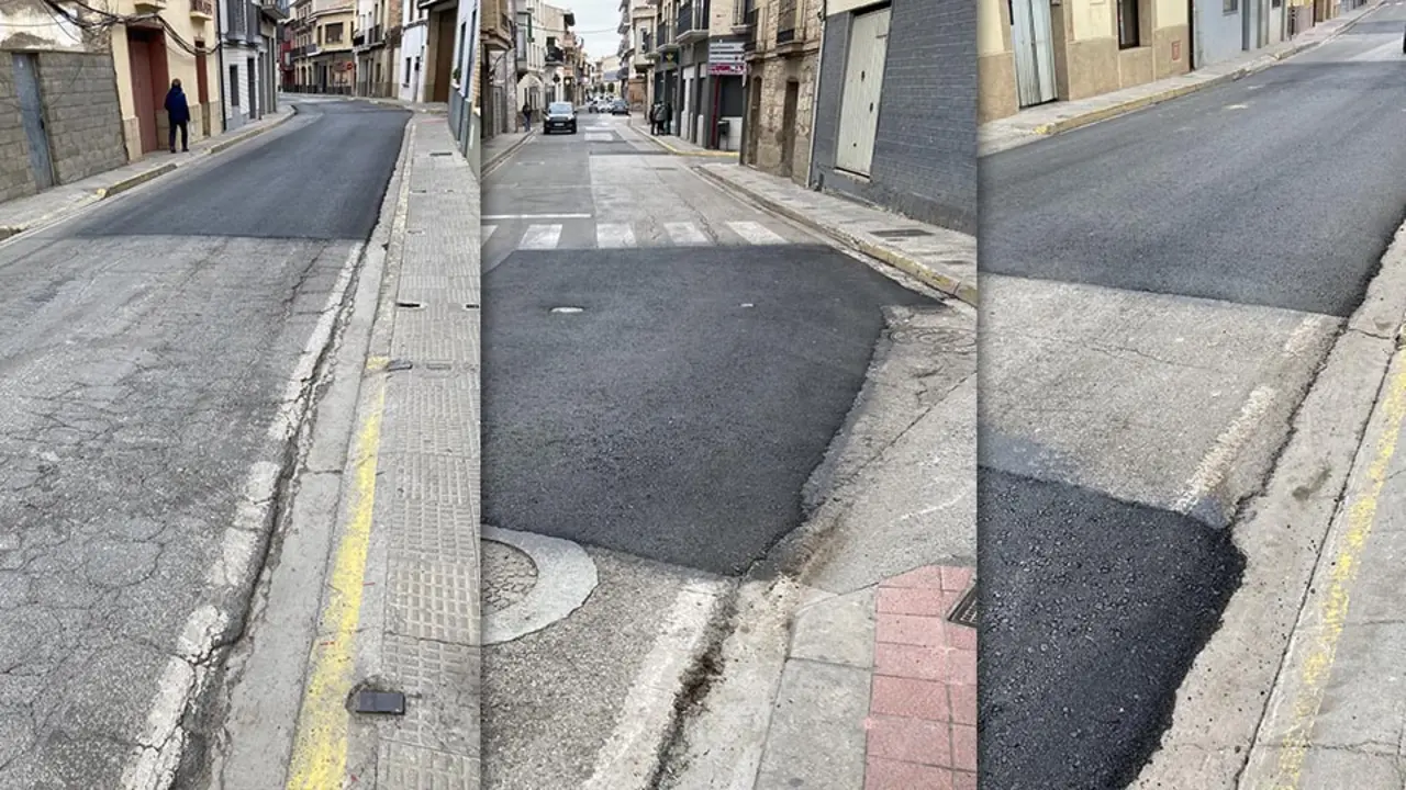 Tomás Aguado denuncia el estado de la NA-6840 a su paso por Murchante