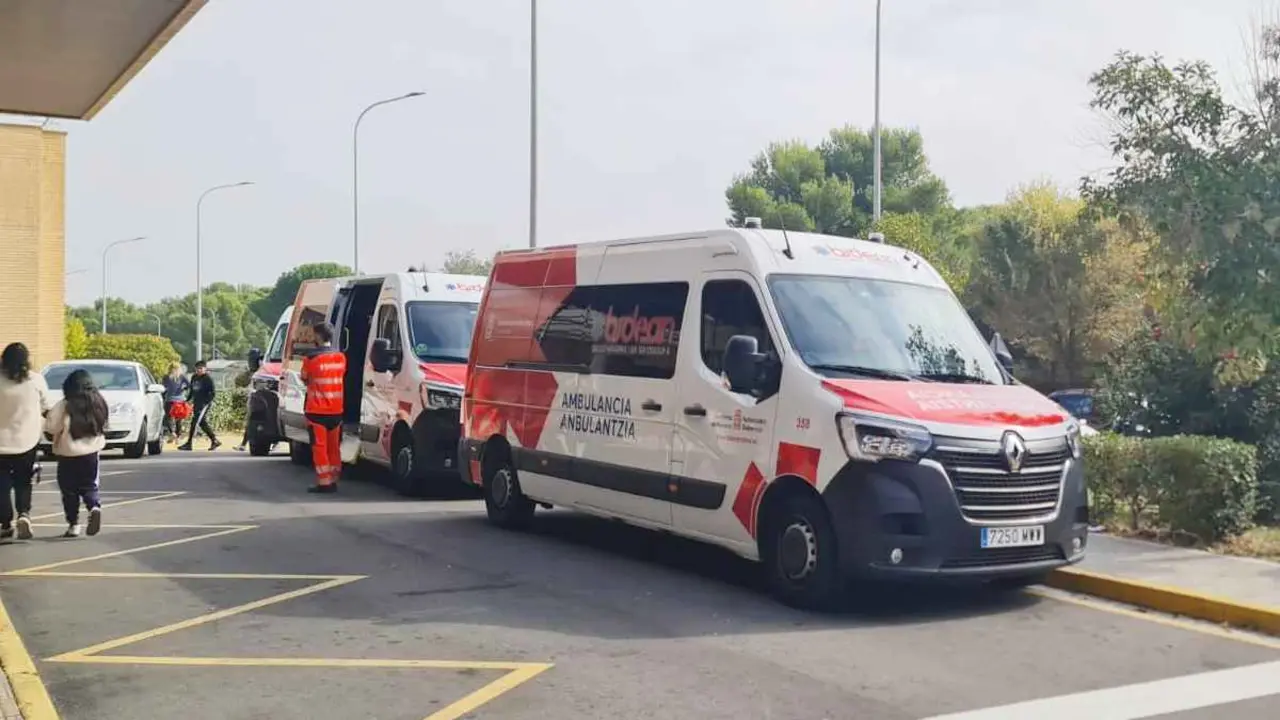 Transporte sanitario Bidean en el hospital de Tudela