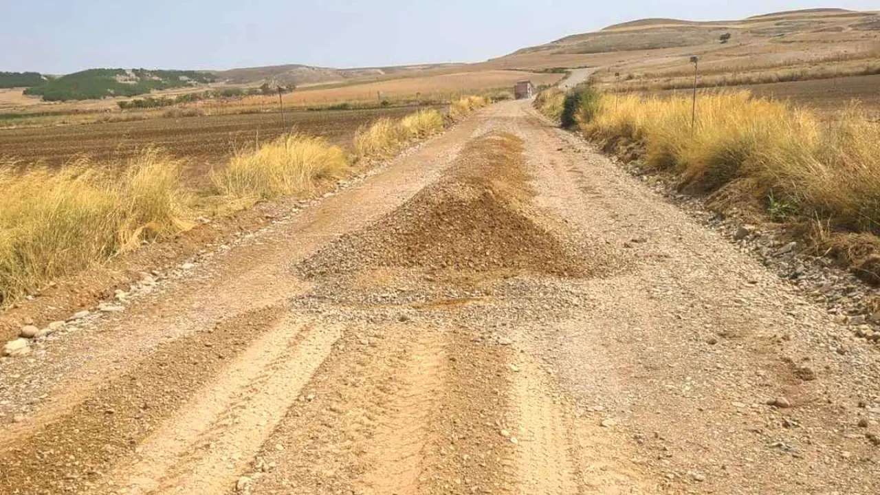 Camino rural en Ablitas. Foto de archivo
