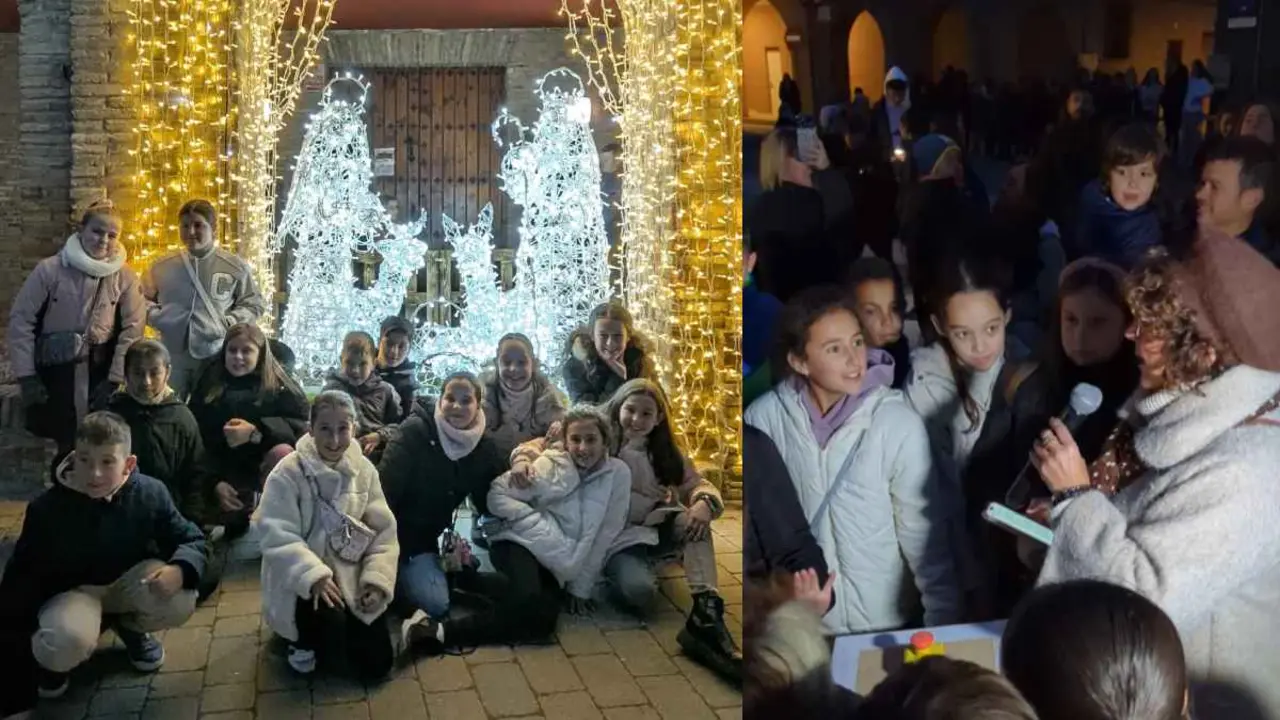 Protagonistas del encendido naviseño de Villafranca 2025