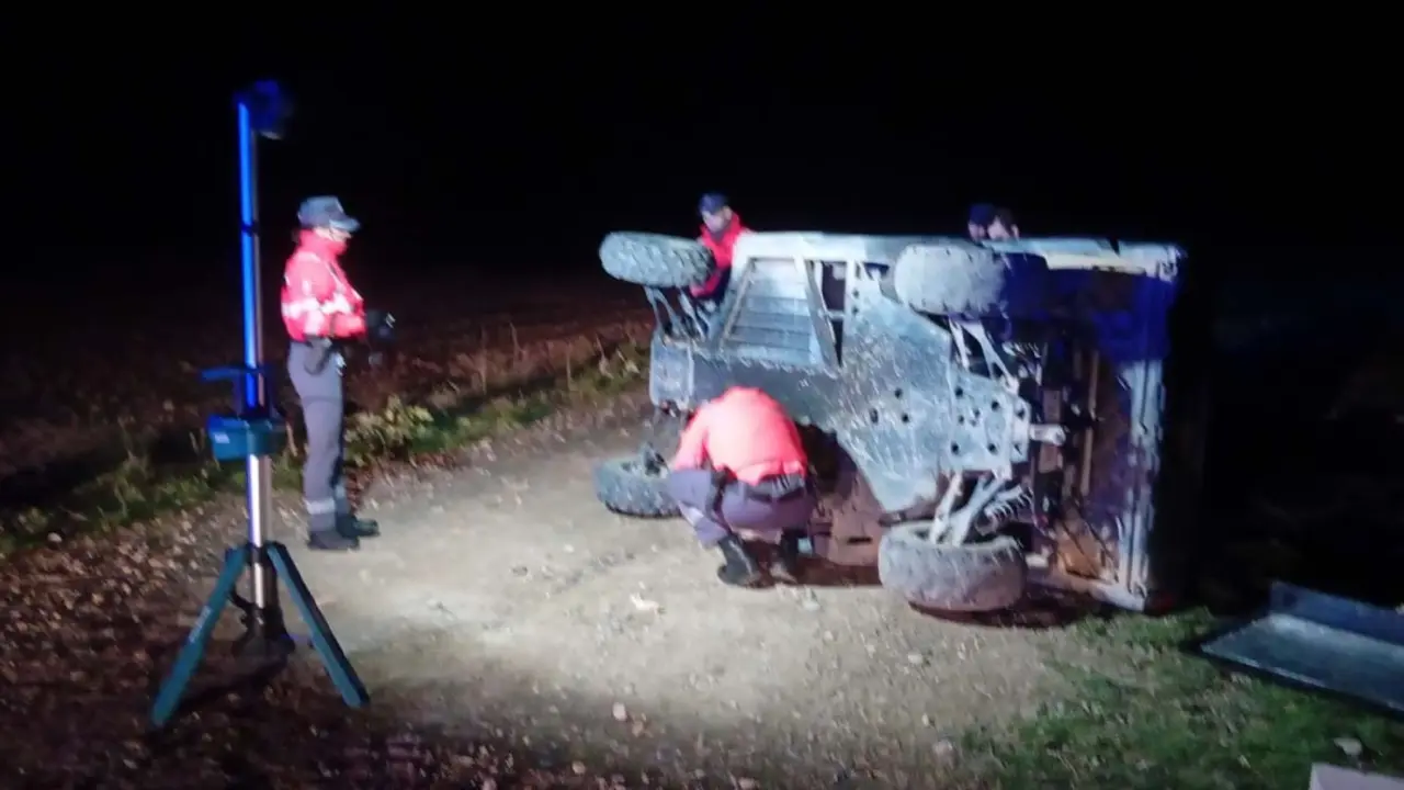 Accidente mortal en Cabanillas. Foto Polic&iacute;a Foral