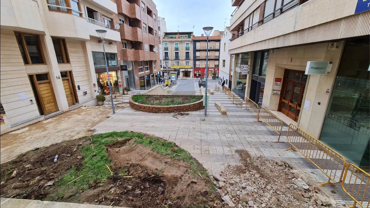 Obras en la plaza Sancho El Fuerte VII de Tudela