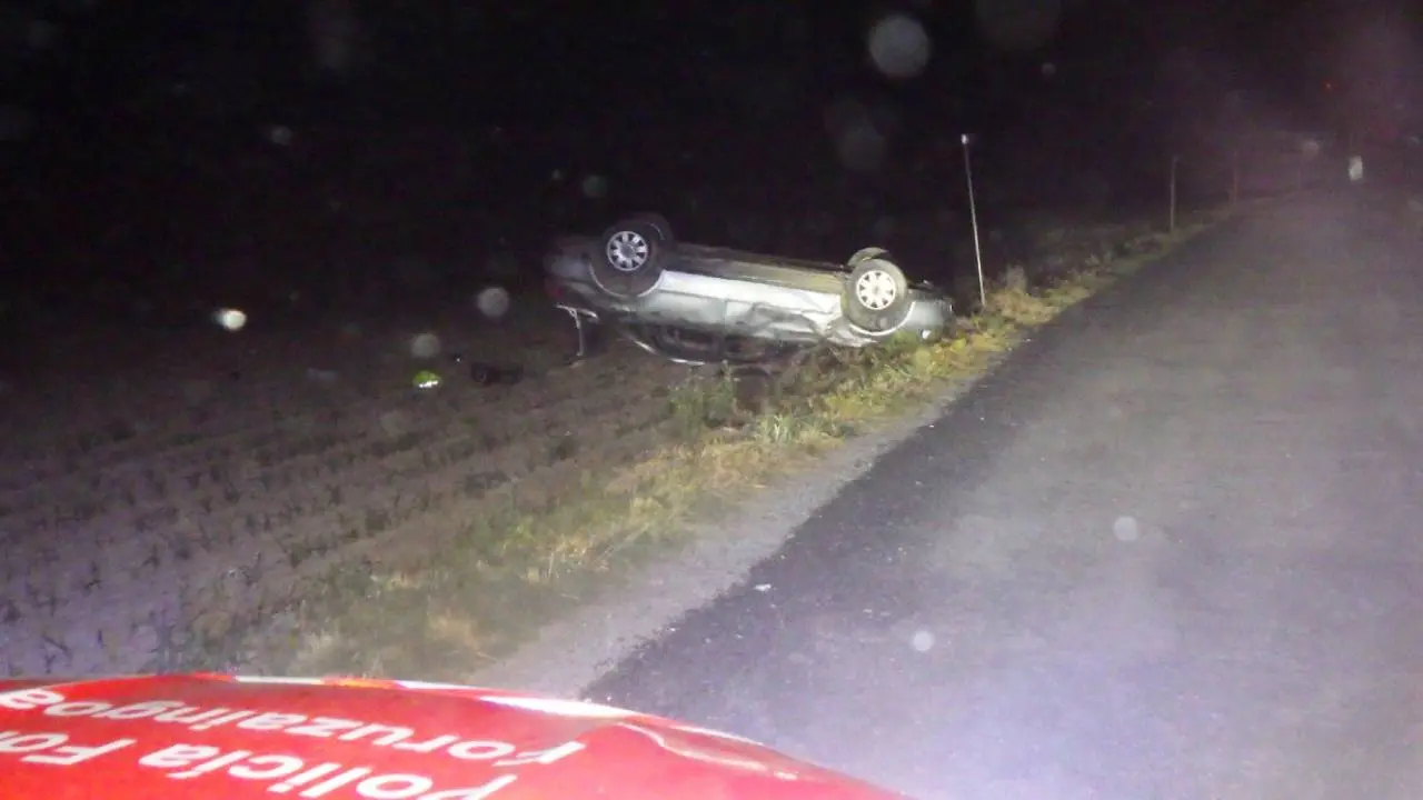 Accidente en Cadreita. Foto Polic&iacute;a Foral