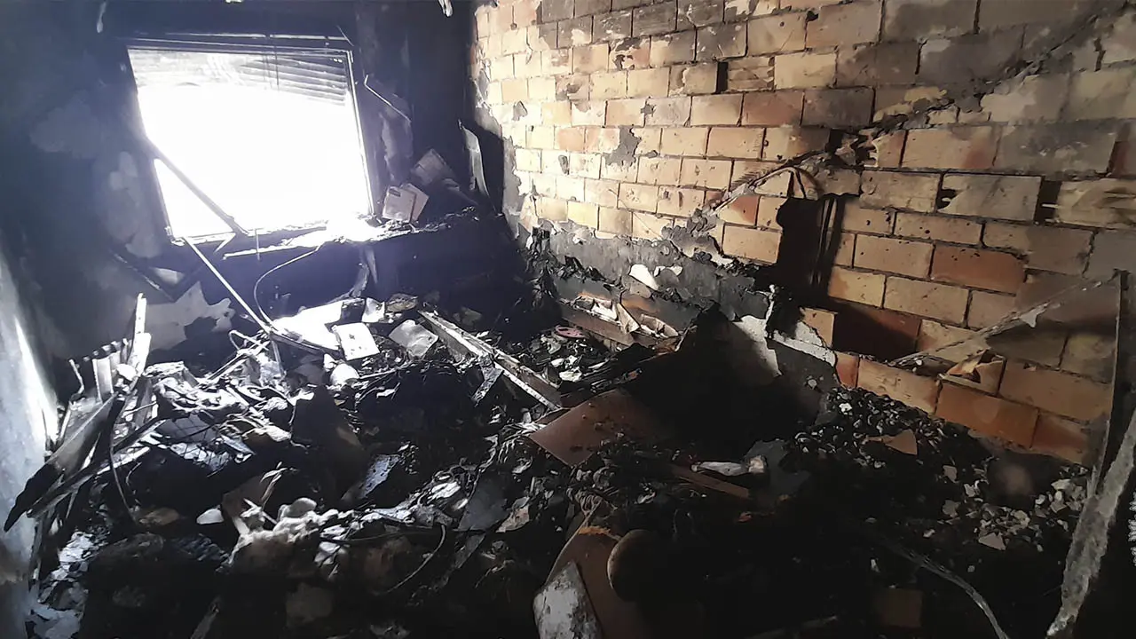 Fotograf&iacute;a del incendio en Carlos III el Noble de Tudela. Foto Polic&iacute;a Local
