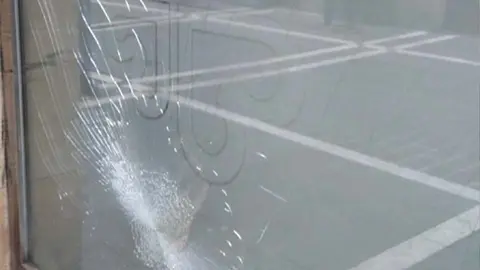 Ataque a la sede de Cáritas en Pamplona