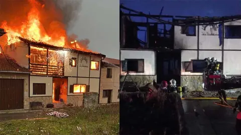 Incendio en la Casa Rural Alcoholera de Valtierra