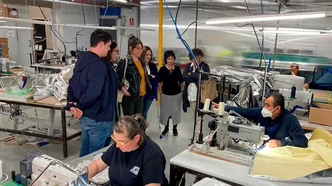La consejera Alfaro visita el centro de empleo de Amimet en Tudela