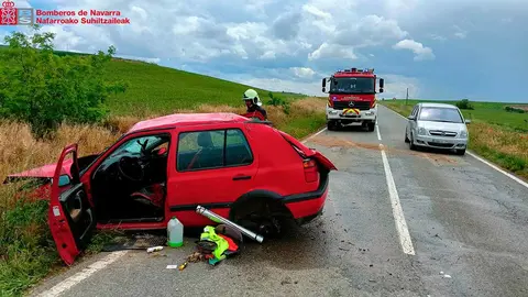 Salida de vía en Peralta