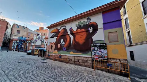 Futura Tudela, mural de Mots en el Mercado de Abastos2
