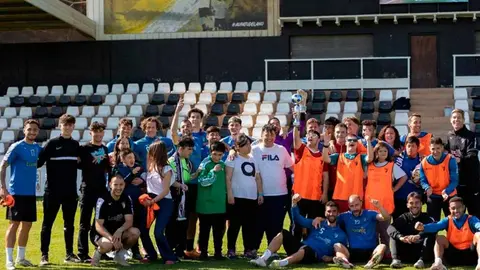 Amimet en un entrenamiento del Tudelano