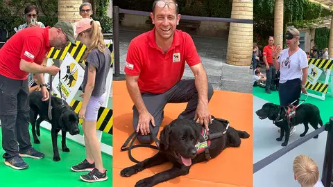 La ONCE muestra en Tudela la labor de sus perros guía