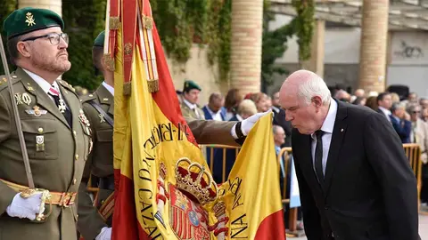 Jura de bandera realizada en el paseo del Queiles en 2018. Foto: Ángel Álvaro