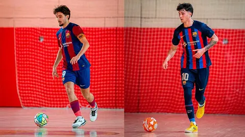 Adrián Tapias y Marc Campás, jugadores del Tudelano Ribera Navarra FS