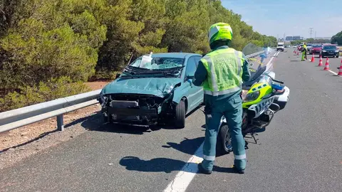 Accidente en la AP-15 en Castejón