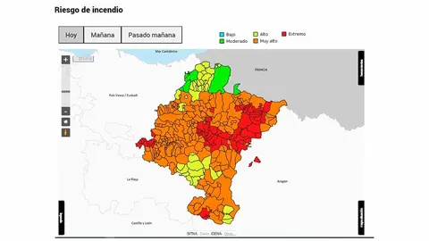 Mapa indicativo de riesgo de incendios