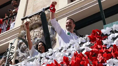 Alejandro Toquero junto Verónica Gormedino en el Cohete Fiestas de Santa Ana 2024