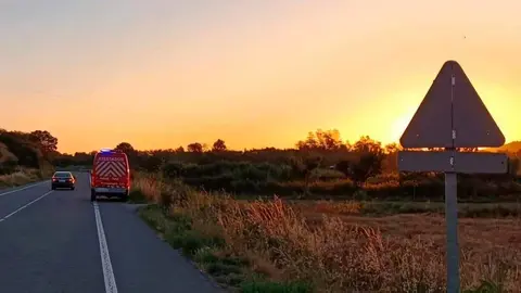 Atropello en la carretera NA-128, en Mélida