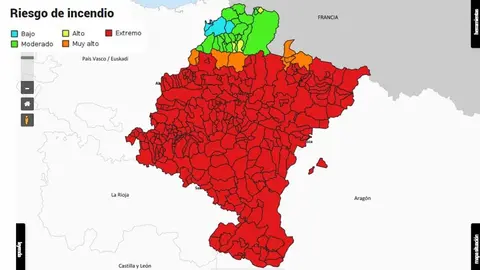 Riesgo extremo de incendios forestales en toda Navarra hasta principios del mes de agosto