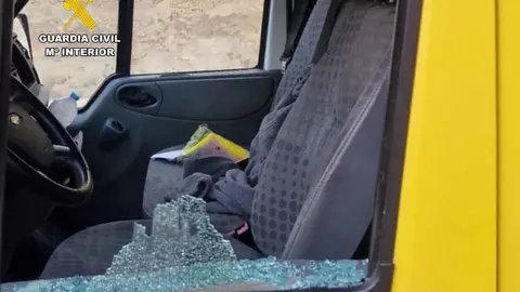 Vehúclo víctima de uno de los robos acaecidos en Tauste