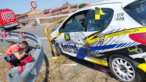 Vehículo participante en el XIV Rally Villa de Fitero que ha provocado el accidente múltiple