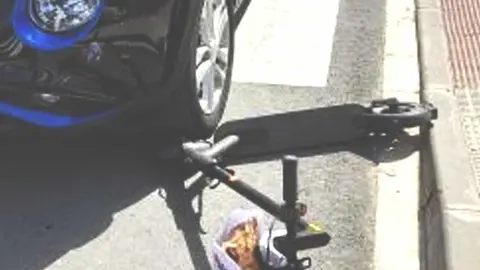 Atropello a un patinete eléctrico en Tudela. Foto de archivo Policía Local