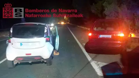 colisión entre dos vehículos en San Adrián