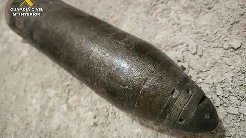 Proyectil de la guerra civil encontrado en una casa de Cervera del Río Alhama
