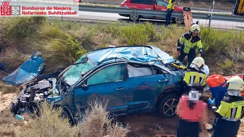 salida de vía en la AP-68