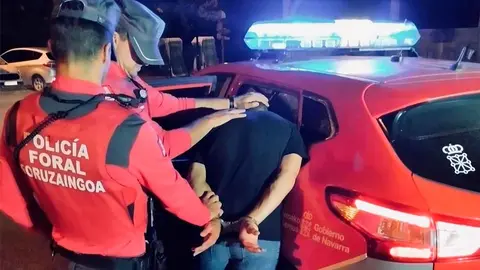Agentes de la Policía Foral realizan una detención