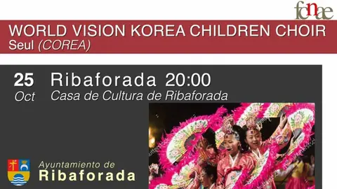 XXIX Ciclo Coral Internacional de Navarra. World Vision Korea Children Choir de Corea acturá en Ribaforada