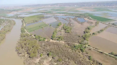 Desbordamiento del río Ebro en 2018.