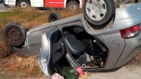accidente vuelco NA-160 tudela