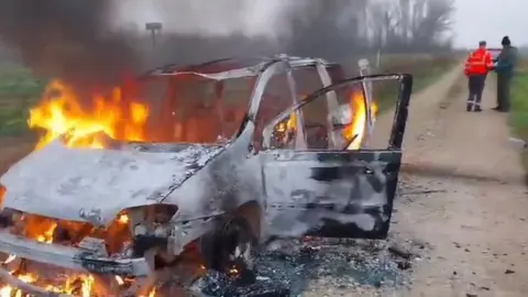 coche ardiendo valtierra