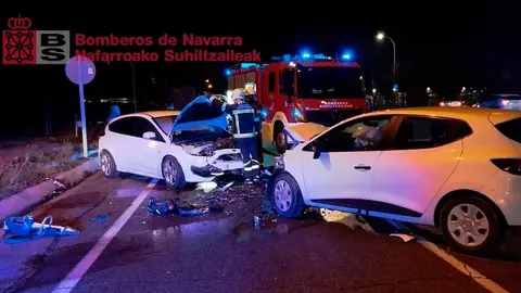 colisión vehículos carretera N-121-C tudela