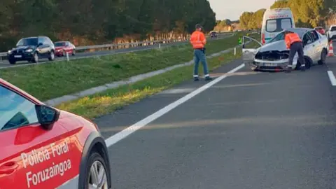 accidente ap-15 villafranca. Foto: Policía Foral