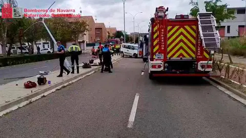 colisión furgoneta farola tudela