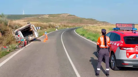 salida de vía en bardenas atendida por Policía Foral
