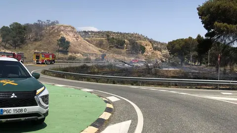 incendio en valtierra en las inmediaciones de la NA-134
