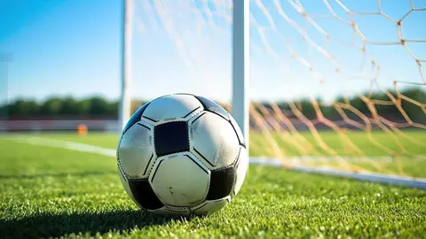 Balón sobre un campo de fútbol. Imagen de HANSUAN FABREGAS en Pixabay