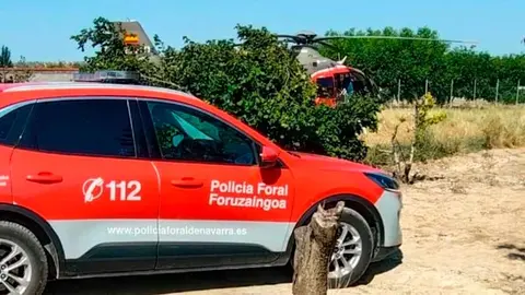 El hombre fue trasladado en helicóptero al Hospital Universitario de Navarra