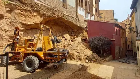 Comienzan las obras para estabilizar las Casas Colgadas de Tarazona