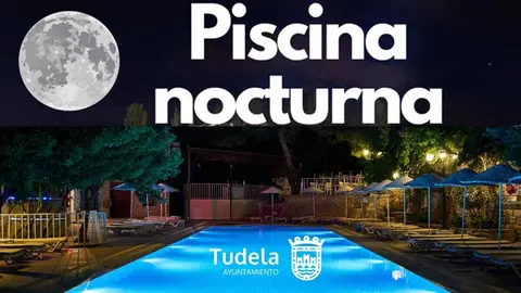 Última sesión de piscina nocturna dele verano 2025 en CDM Clara Campoamor. Tudela, Navarra