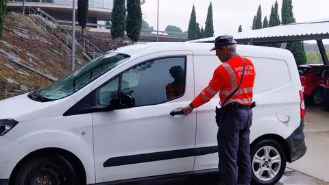 Vehículo implicado, inmovilizado en comisaría de Tudela. foto Policía Foral