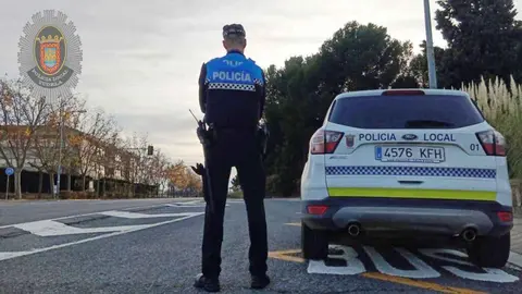 Policía local de Tudela en un control. Foto de archivo