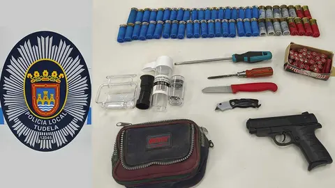 Material incautado a los ladrones por Policía Lcoal de Tudela